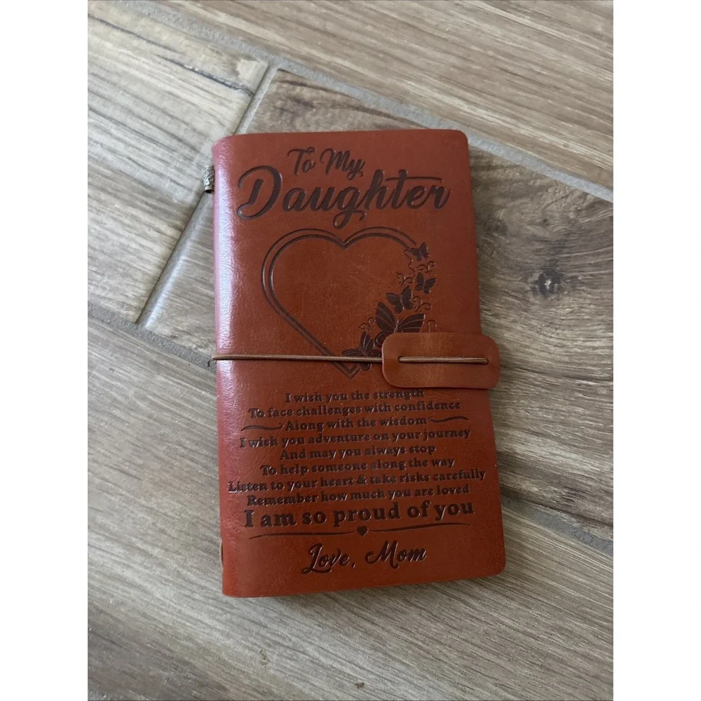 To My Daughter Love, Mom - Leather Bound Journal